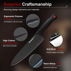 Astercook 7-inch santoku knife demonstrates versatile prep