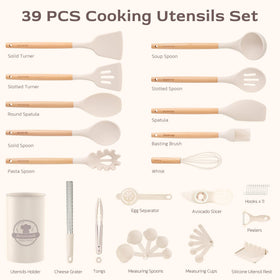 Astercook silicone spatula with wooden handle, heat-resistant and safe for non-stick pans