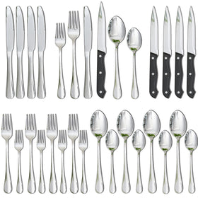Astercook silverware set 24-piece on a table, durable stainless steel for lasting use