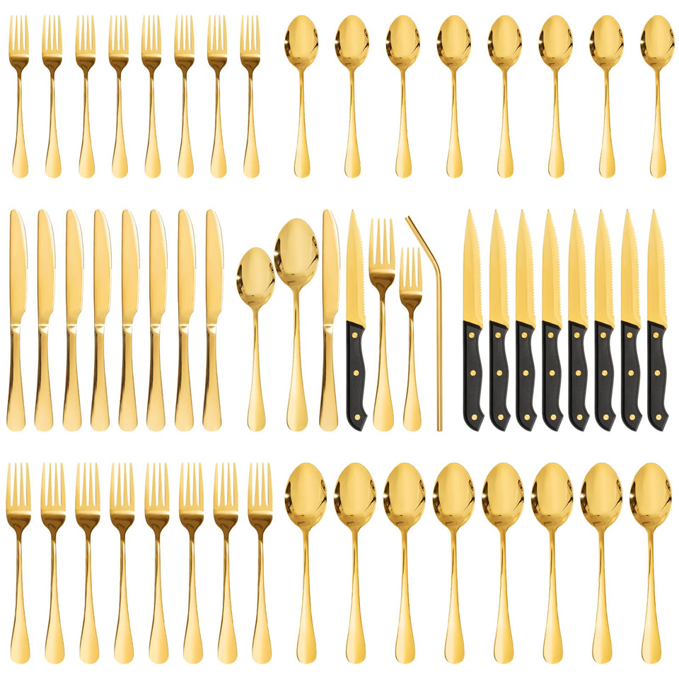 Astercook silverware set 48-piece with mirror finish for upscale dining