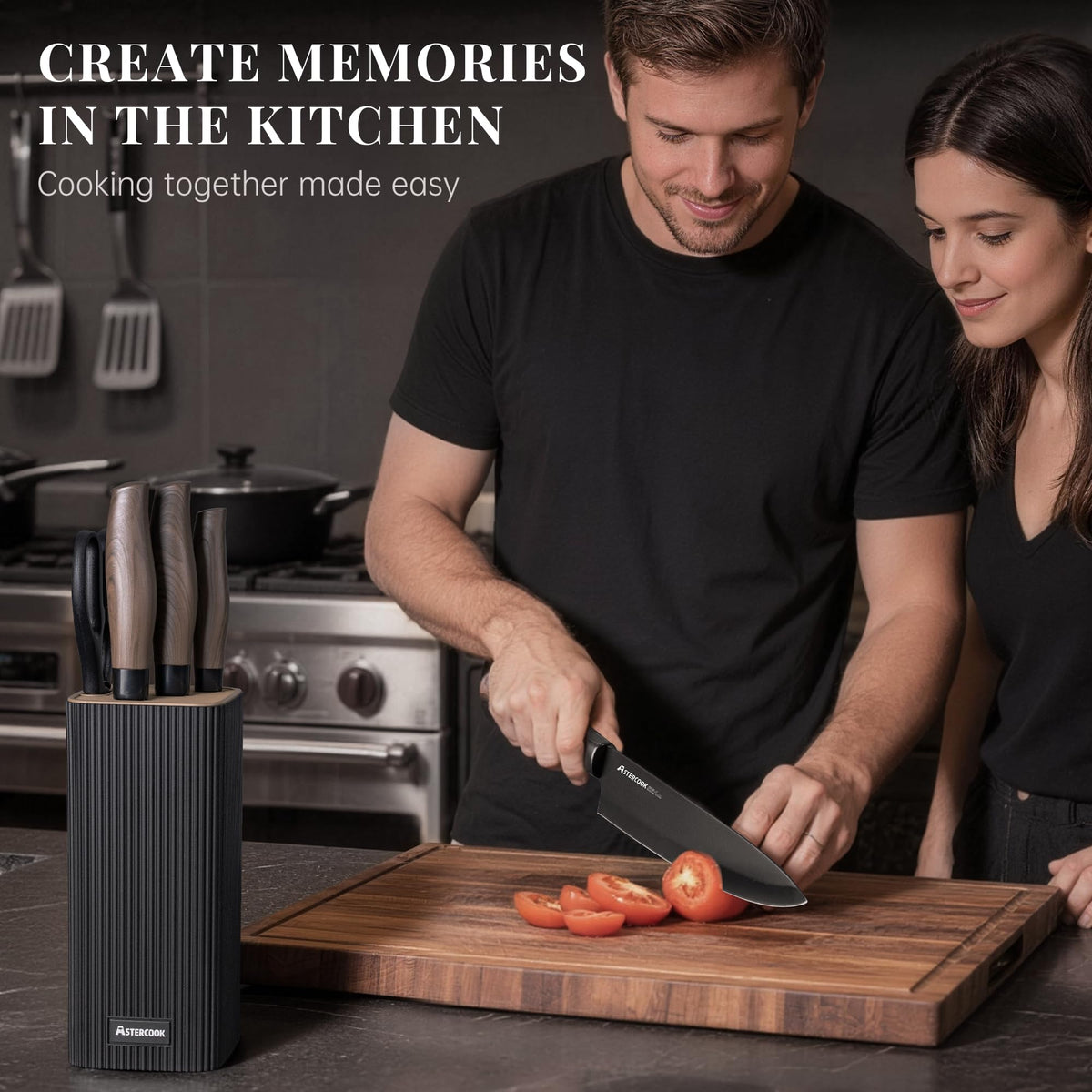 Astercook soft non-slip base keeps the set steady during prep