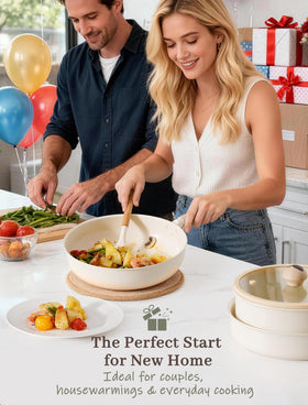 Astercook stackable design saves space in small kitchens.