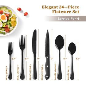 Astercook steak knives included for confident slicing at family meals.