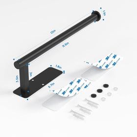 ASTOFLI paper towel holder under cabinet – adhesive installation on smooth surfaces.
