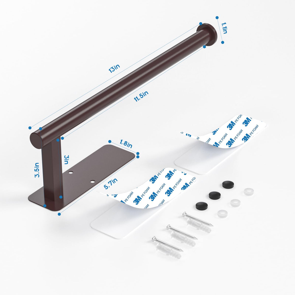 ASTOFLI under-cabinet screw-mount paper towel holder for secure placement.