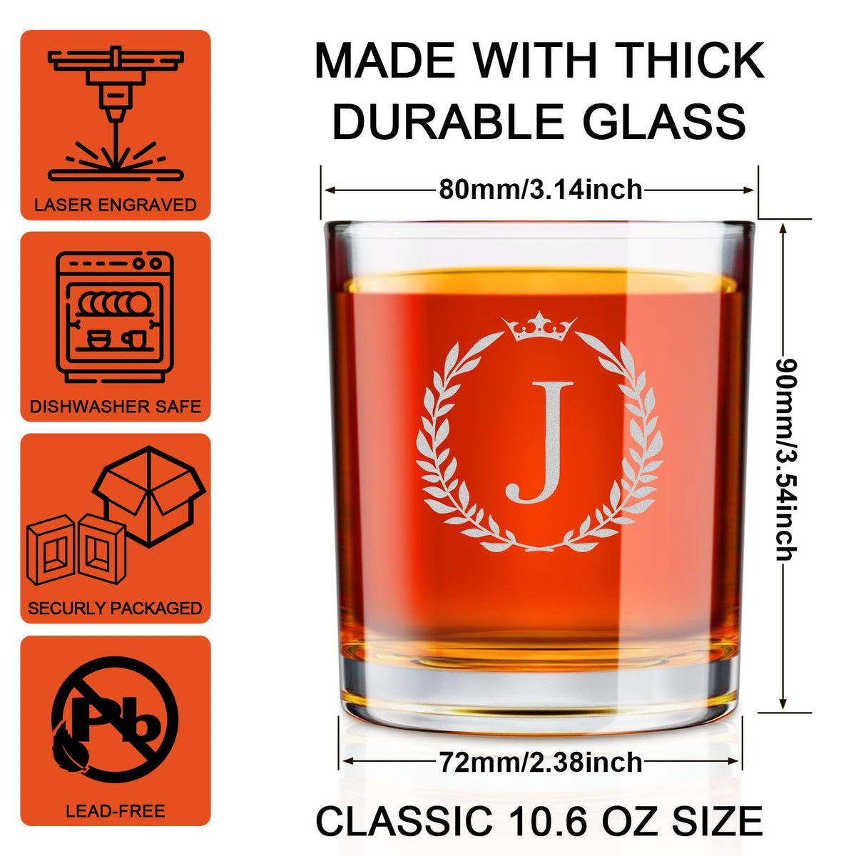 Astonlink laser-engraved rocks glass showing a permanent design that won’t fade.