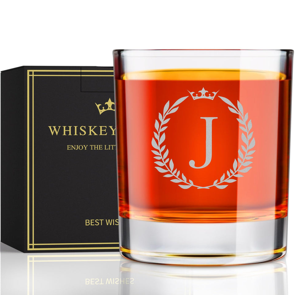Astonlink monogrammed whiskey glass with personalized initials for a stylish, thoughtful gift.