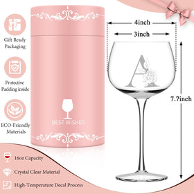 Astonlink monogrammed wine glass for birthdays and weddings.