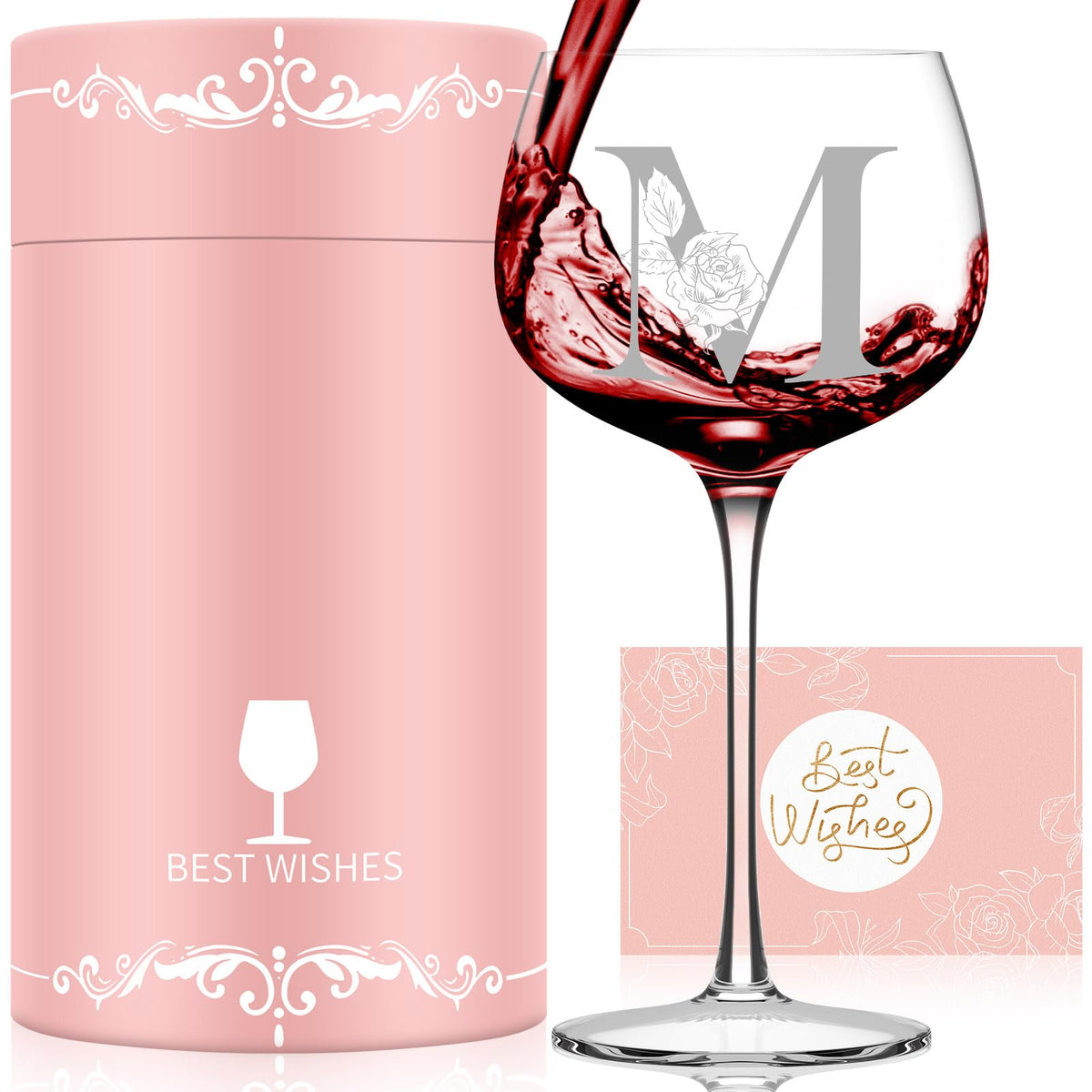 Astonlink initial A-Z wine glass for Mother's Day keepsake.