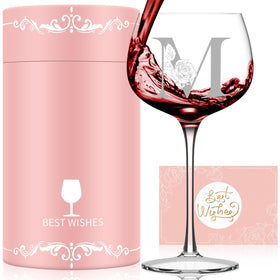 Astonlink initial A-Z wine glass for Mother's Day keepsake.
