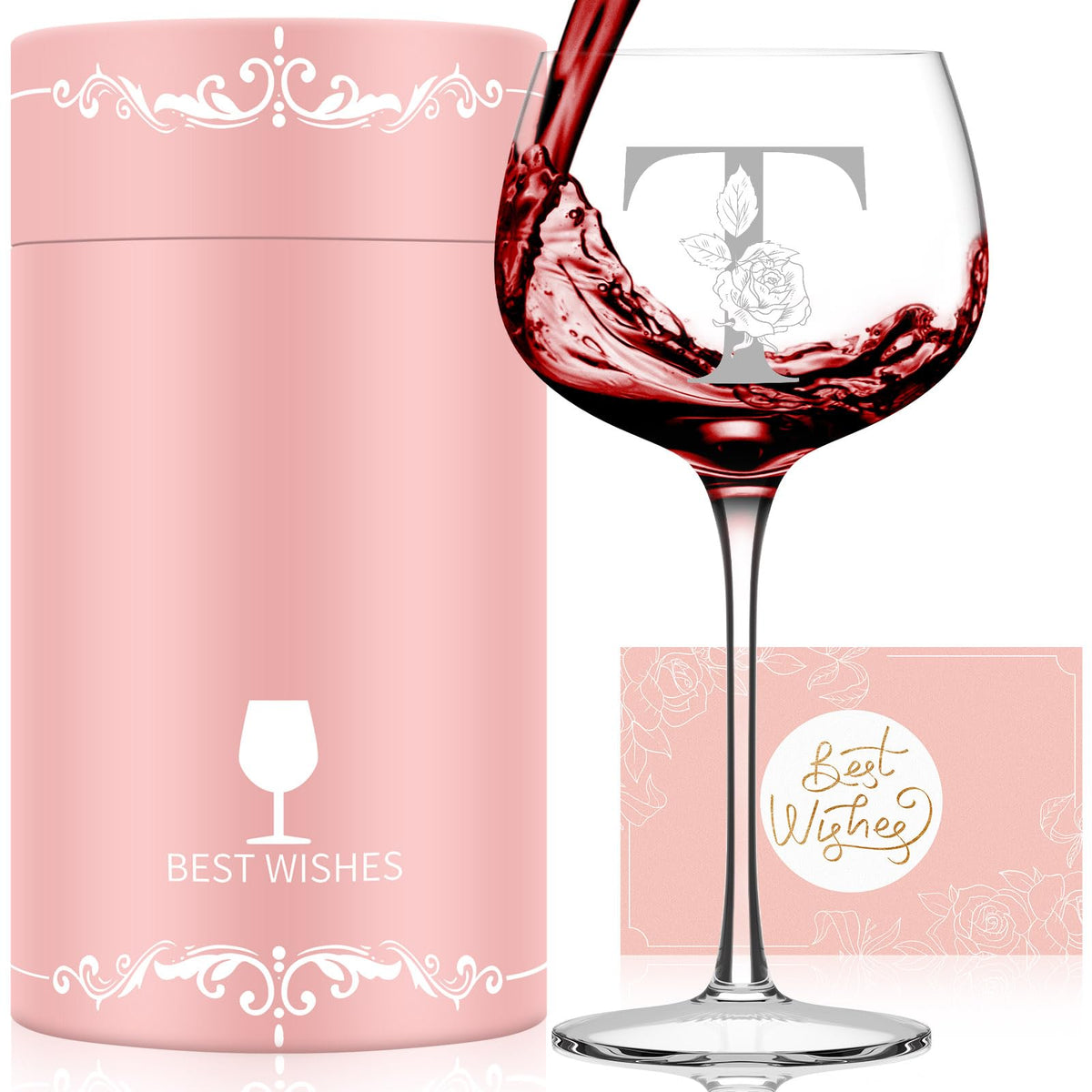 Astonlink monogram wine glass for Mother's Day, a personalized keepsake