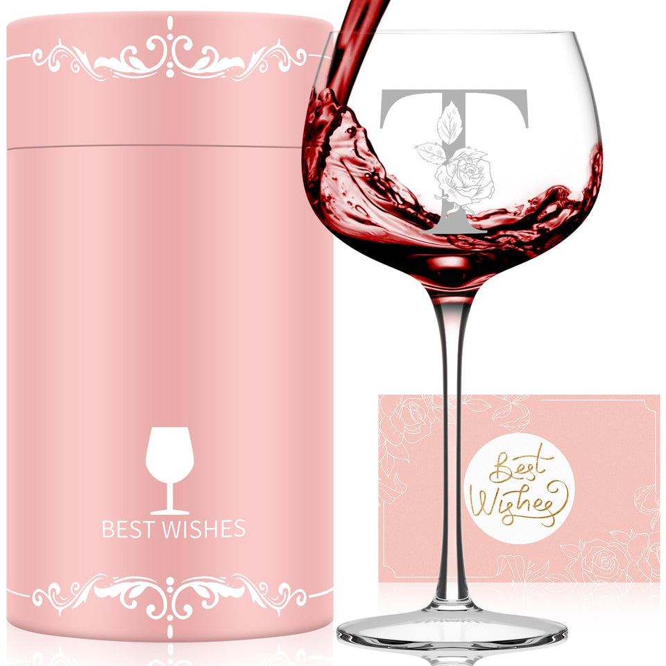 Astonlink monogram wine glass for Mother's Day, a personalized keepsake