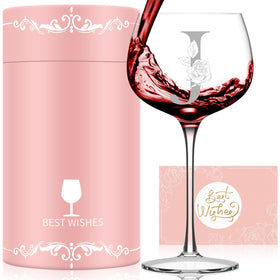 Astonlink monogram wine glass for Mother's Day gifting.