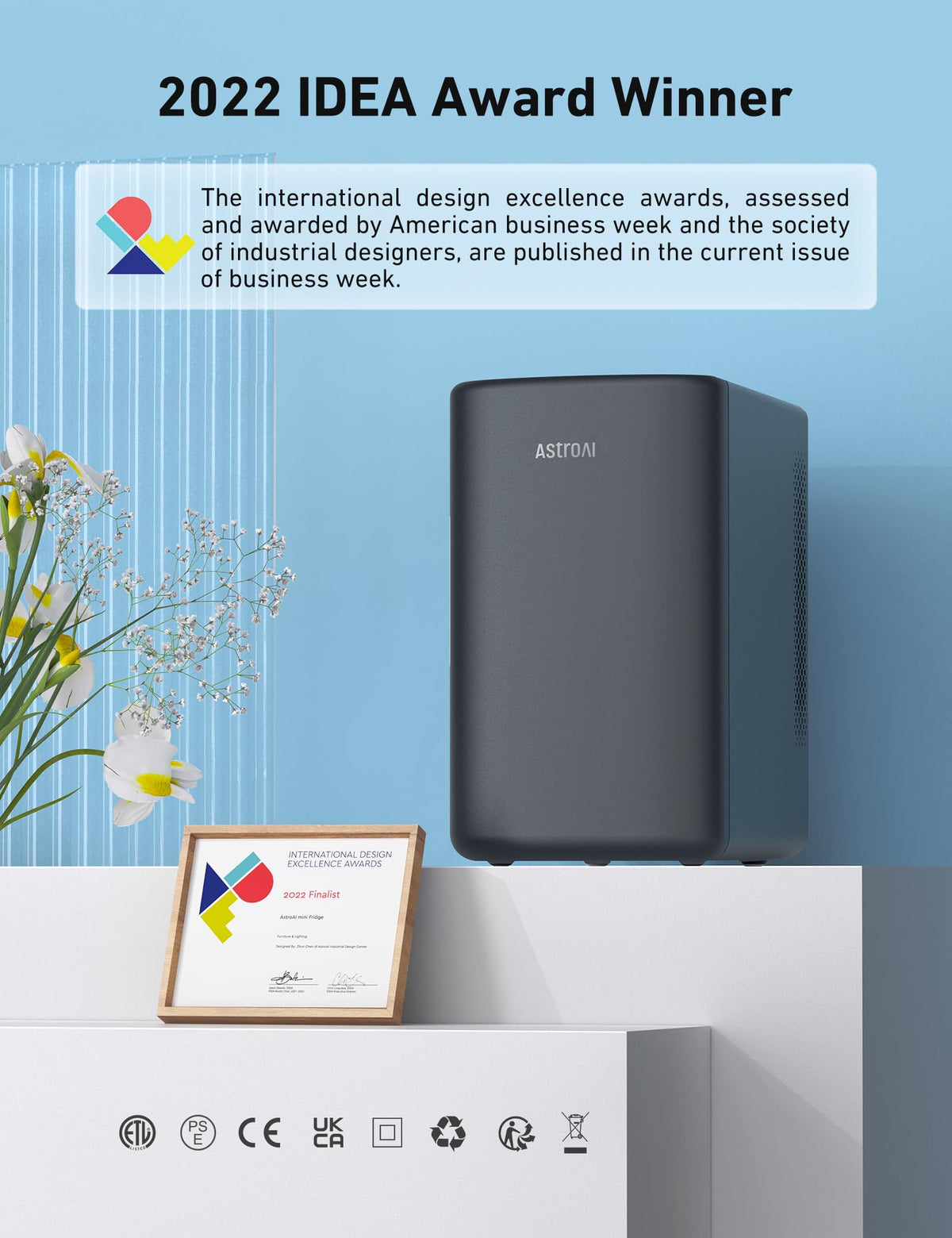 AstroAI mini fridge 6L cooling-warming demonstrates dual temperature control for day to night use.
