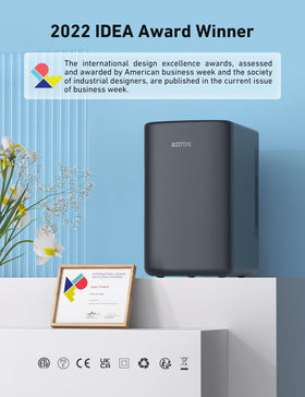 AstroAI mini fridge 6L cooling-warming demonstrates dual temperature control for day to night use.