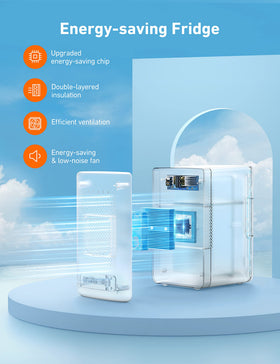 AstroAI mini fridge 6L hidden hinges reduce scratches and add a clean look.