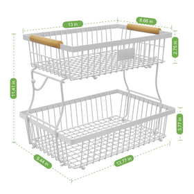 Astrorhine 2-Tier Fruit Basket on a counter, compact storage with elevated tiers.