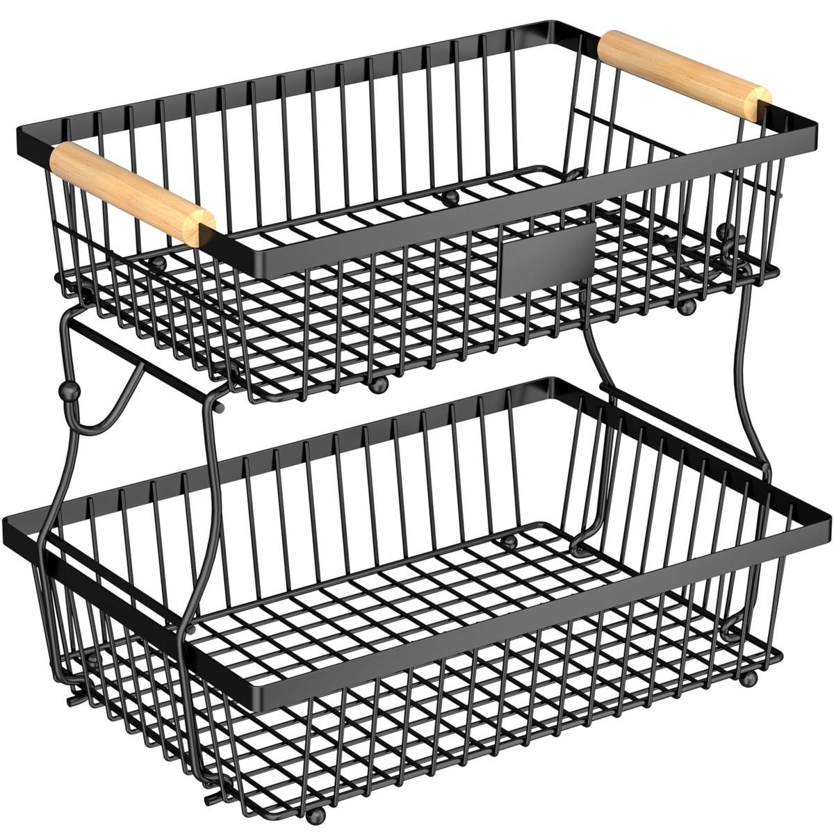 Astrorhine 2-Tier Fruit Basket on counter displaying organized produce.