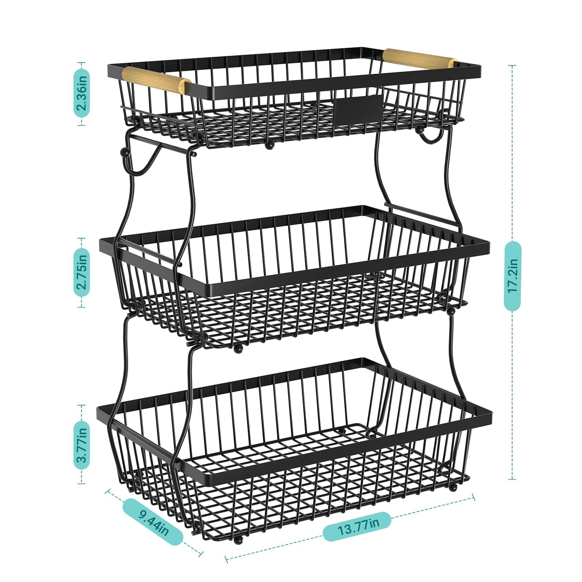Astrorhine easy-assembly metal fruit rack simplifies setup without tools