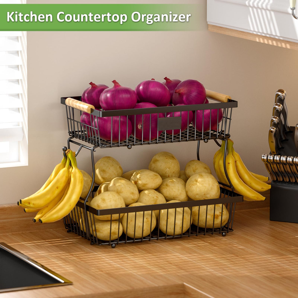 Astrorhine black kitchen stand styled with decor appeal and practical storage.