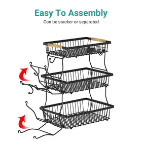 Astrorhine multifunction storage rack holds fruits, vegetables, bread, and snacks neatly