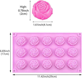 Aswewamt pink rose silicone mold, flexible and non-stick for easy chocolate shaping.