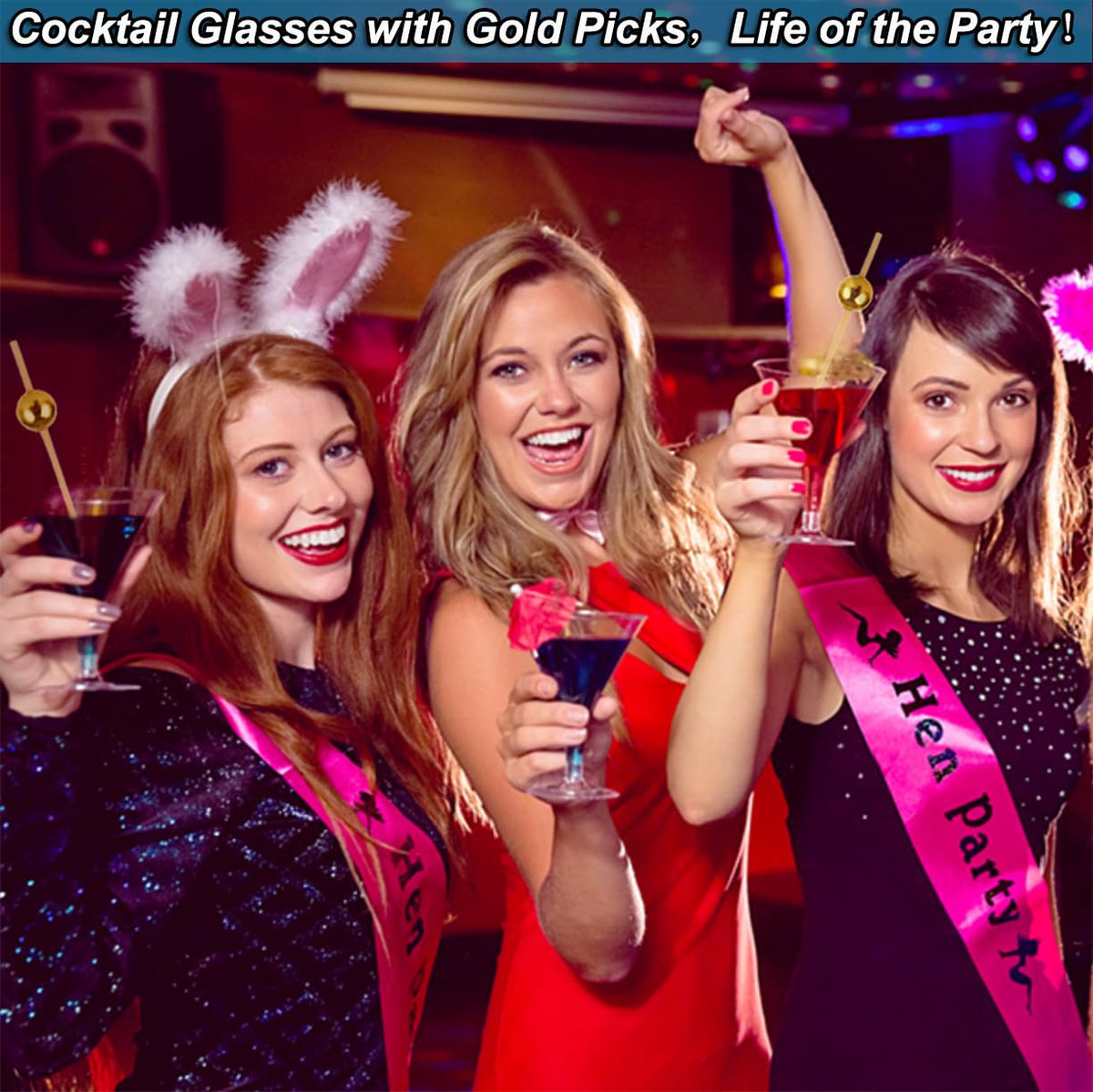 Asxtexz gold cocktail picks for appetizers for party flair