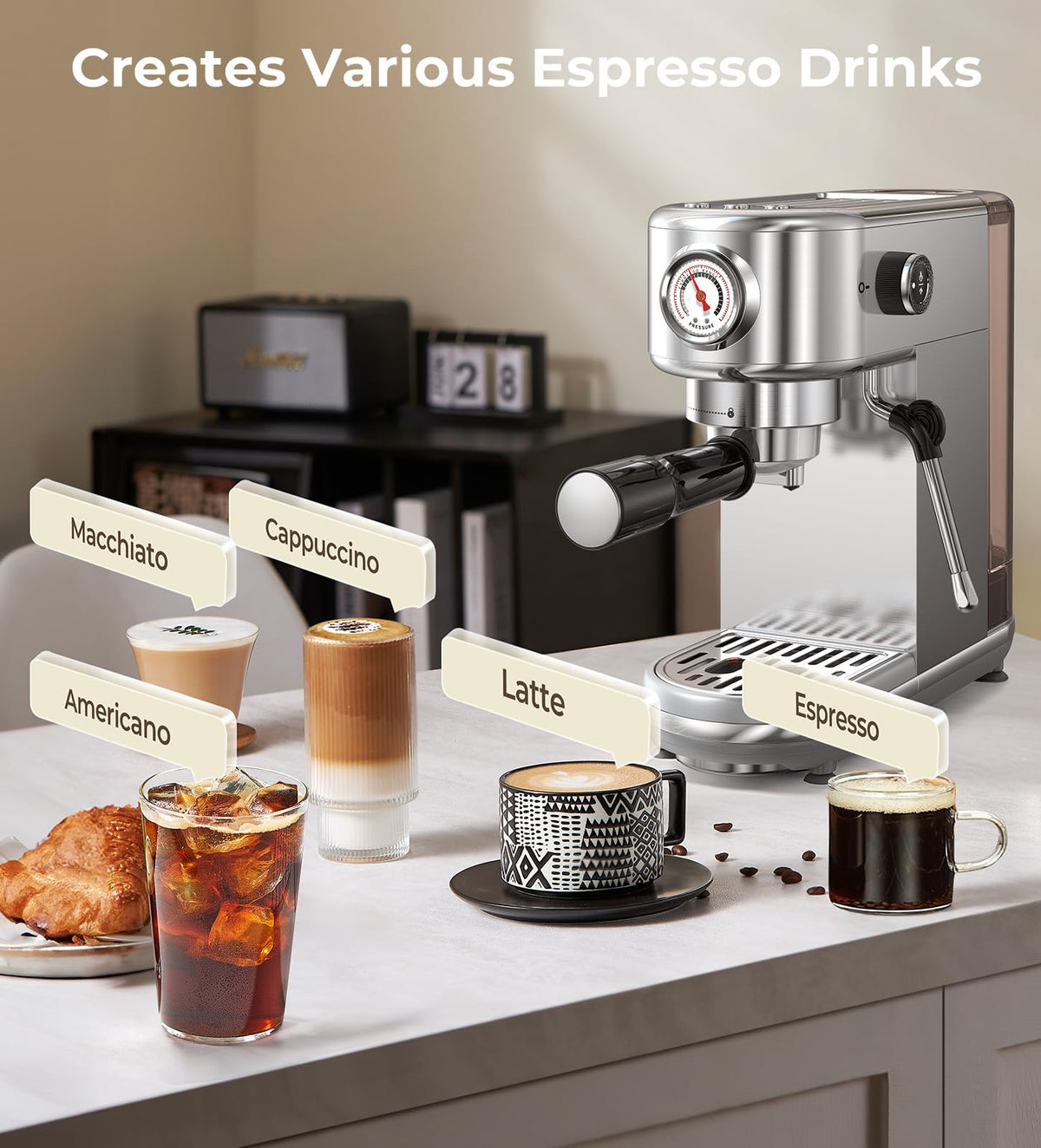 atatix espresso machine milk frother in action delivering creamy microfoam for lattes.