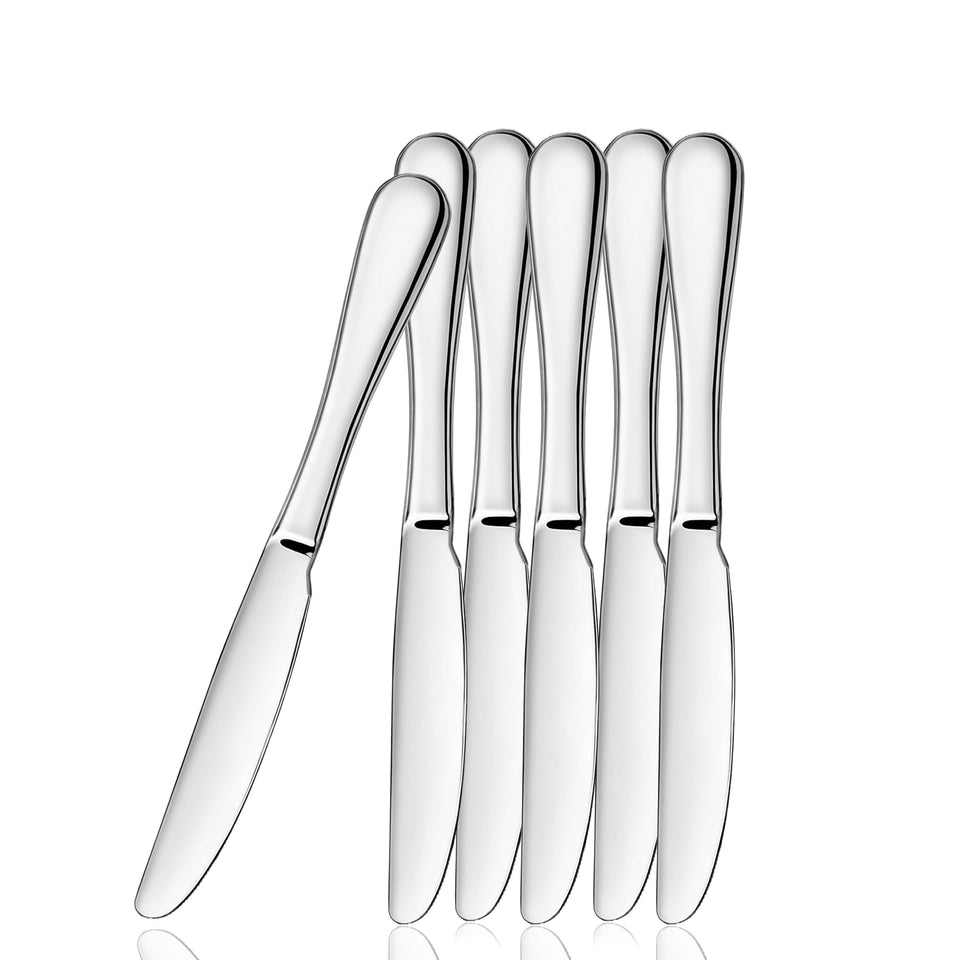 ATB dinner knives set with mirror-polished edge for elegant dining