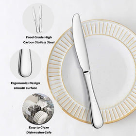 ATB stainless steel silverware shown in dishwasher-safe finish
