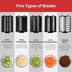 Powerful ATBKIT 250W motor speeds slicing and shredding for quick kitchen prep
