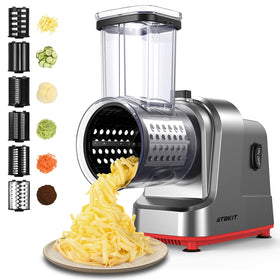 ATBKIT electric cheese grater with 6 blades for versatile shredding you can rely on.