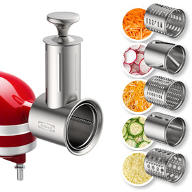 Atbod stainless steel slicer-shredder food pushers for KitchenAid speed prep