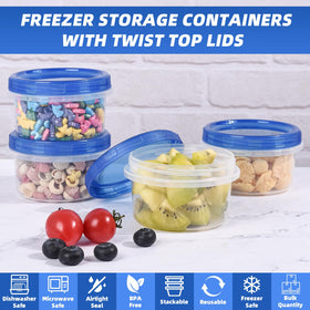 Atecare stackable freezer containers for space-saving organization.