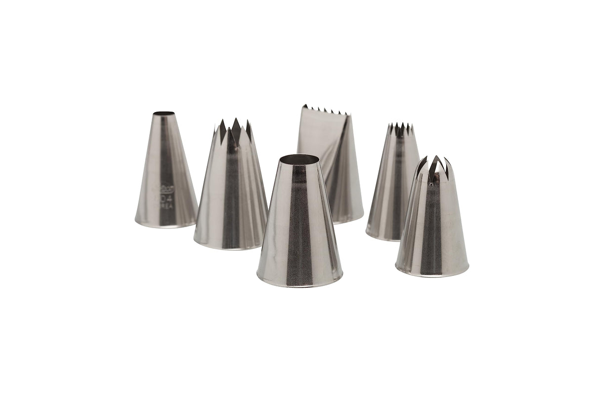 Ateco decorating tube set with plain tubes 804 and 808 for smooth icing