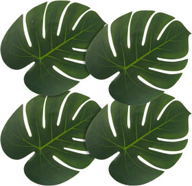 ATFL artificial palm leaves offer durable, reusable big-leaf placemats for tropical table decor.