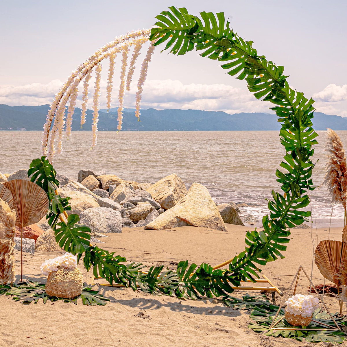 ATFL large palm leaves ideal for baby shower luau decorations.