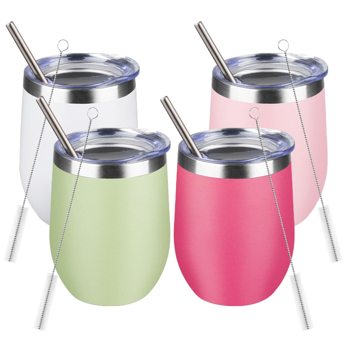 ATIKZHE 12oz wine tumbler with lid, ideal for on-the-go sipping