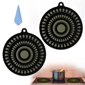 Atlmainx 9.5 inch thermochromic induction mat protecting cooktop with hot alert