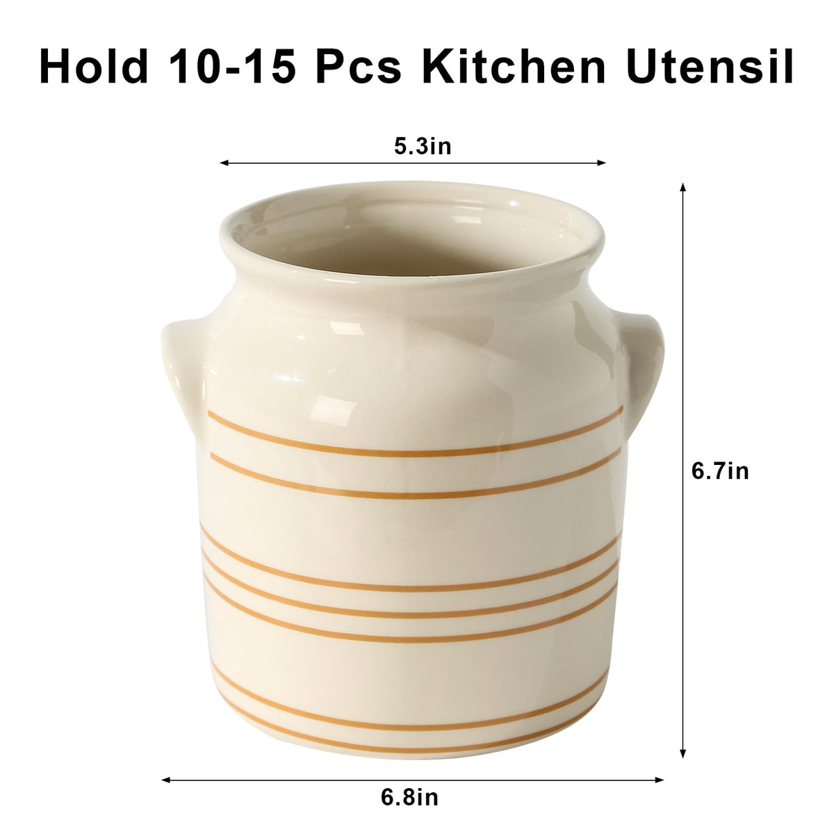ATLZBLTCI spatula and ladle storage in a ceramic crock, ideal near the stove