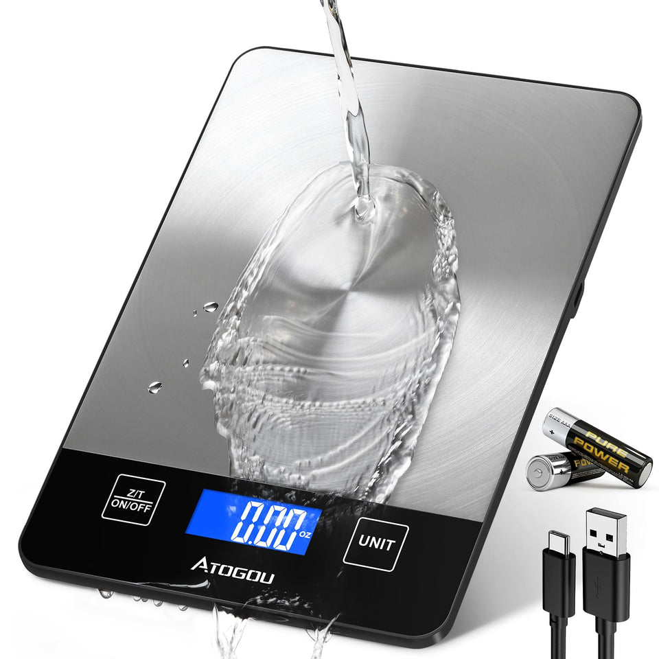 Atogou Food Scale with full-view display for easy measurements from any angle.