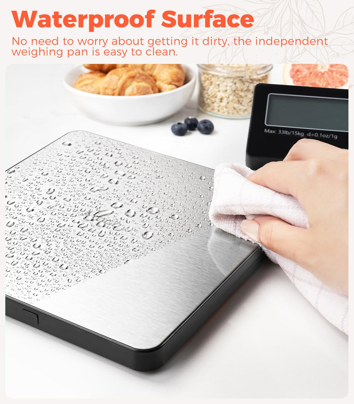 Atogou tare function helps weigh ingredients without container weight