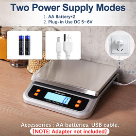 Atogou scale offers USB power and battery-free operation for uninterrupted use.