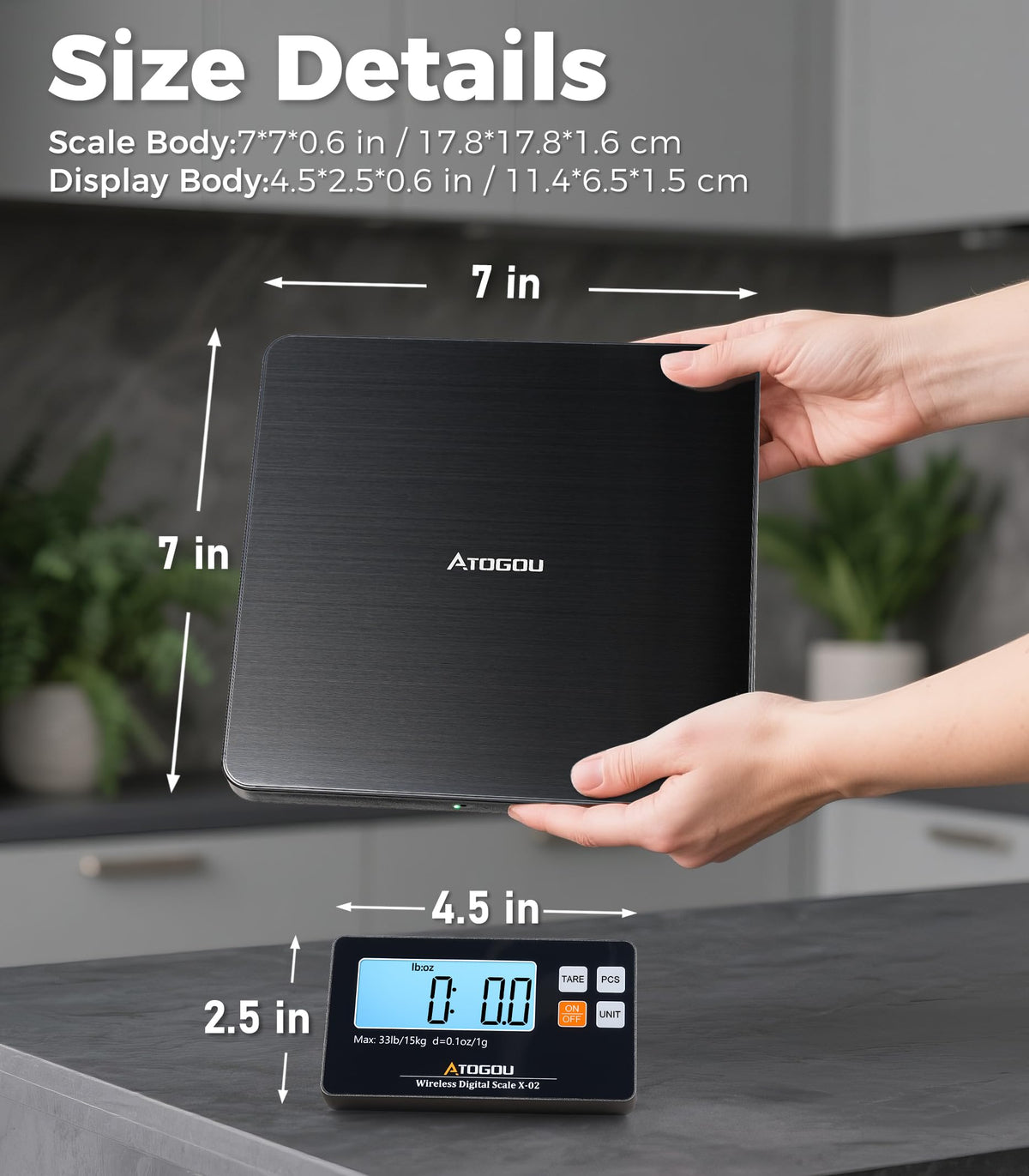 Atogou modern black design complements kitchen decor.