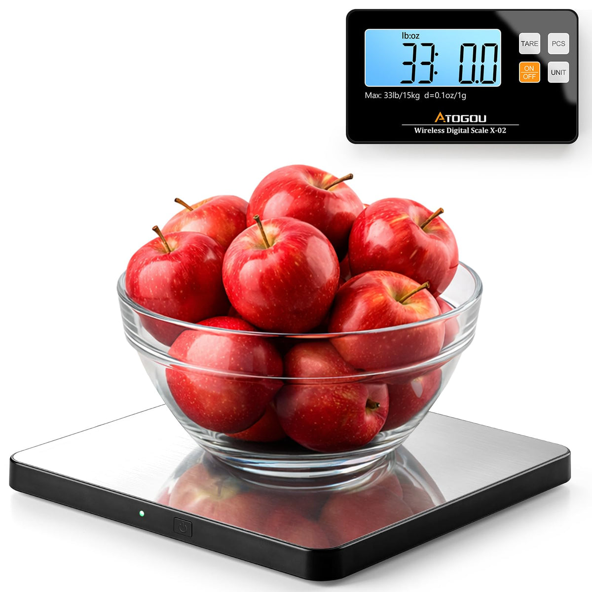 Atogou upgraded wireless scale with detachable display for flexible weighing layouts