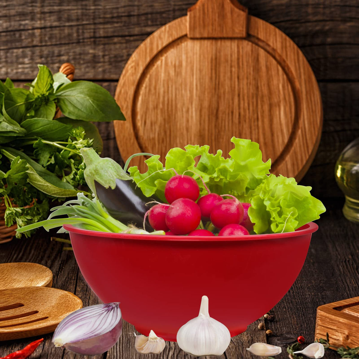 ATRDTO red microwave-safe bowls ideal for quick reheating