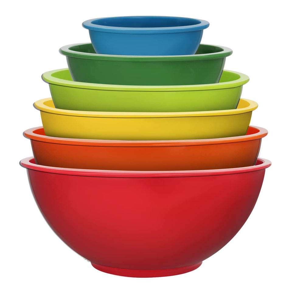 ATRDTO Classic Mixing Bowl Set red top view for versatile kitchen prep