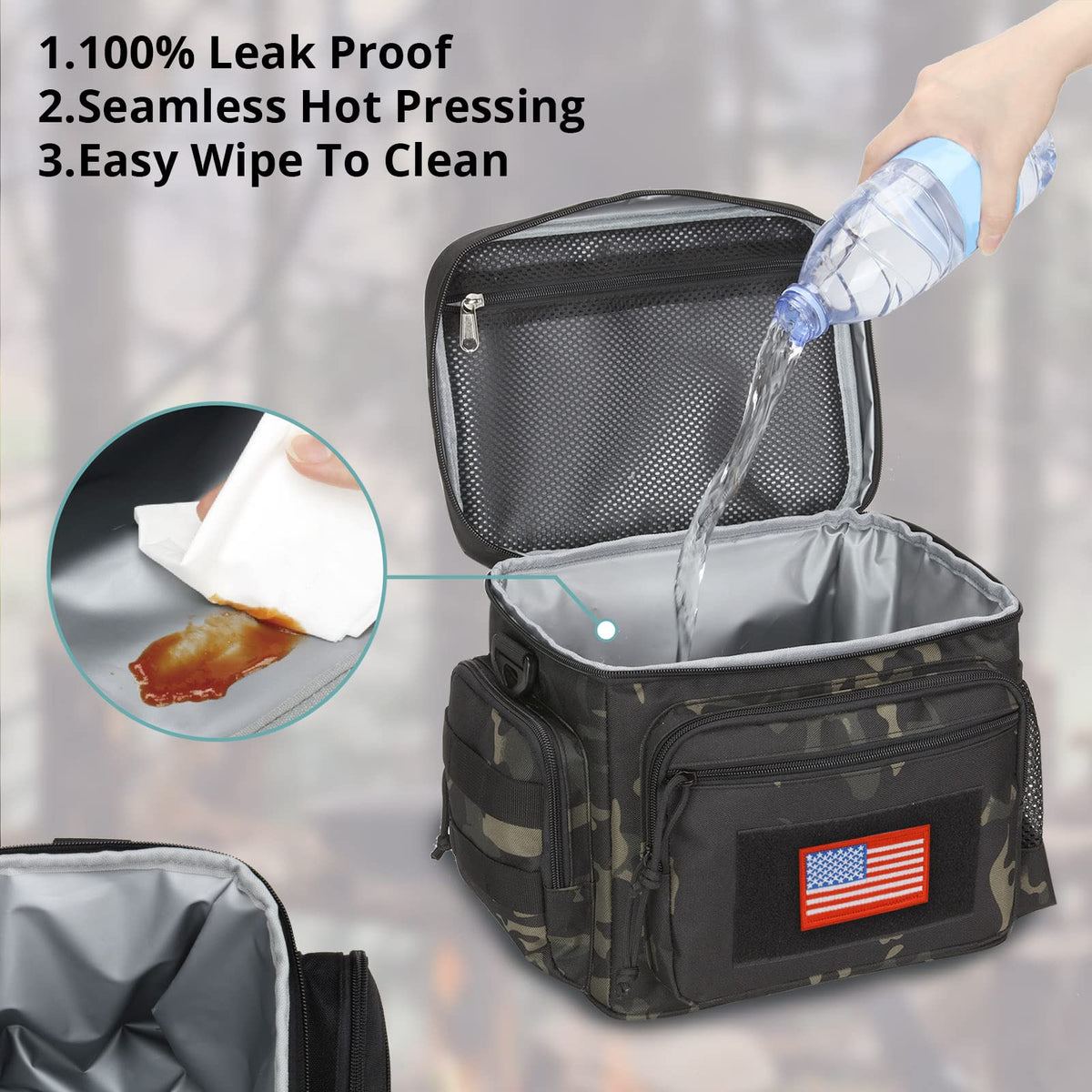 ATRIPACK lunch box rear MOLLE belt to secure on backpacks