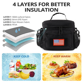 ATRIPACK lunch box durable fabric close-up emphasizes rugged 900D construction.
