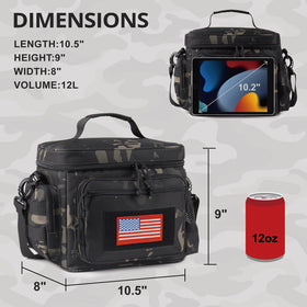 ATRIPACK lunch box interior showing multiple pockets and compartments